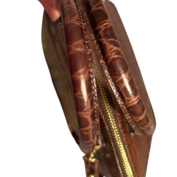 Brahmin Pecan Satchel Crossbody in Crocodile Embossed Leather Honors Collection - Picture 9 of 11